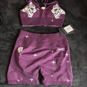 Purple Tiger Print Activewear Set